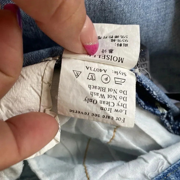 Moiselle Y2K Jeans Women 0/W27 Floral Embroidered Light Wash Blue Fray Hem Fairy - Picture 7 of 14